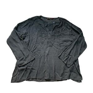 Funky People Black Embroidered Top L